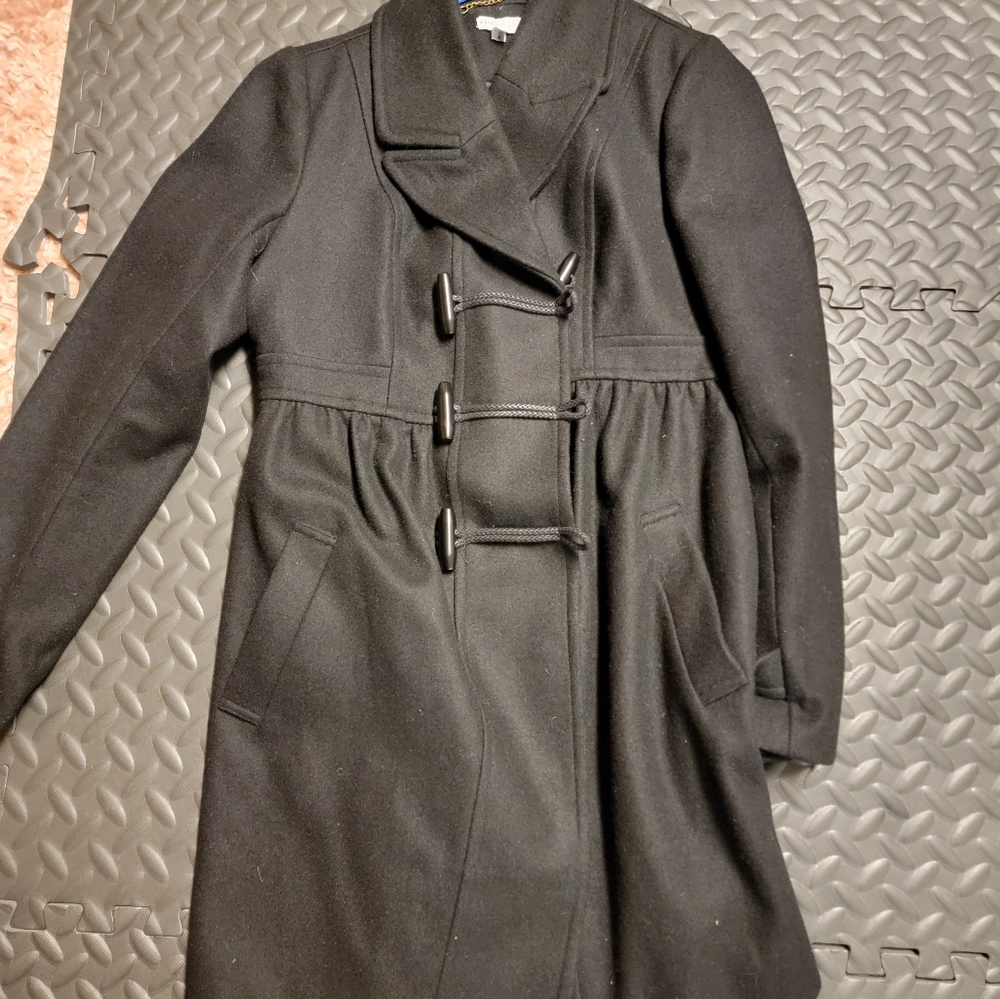 NWT A Pea in The Pod 100% Wool Black Pea Coat M Maternity HOST PICK